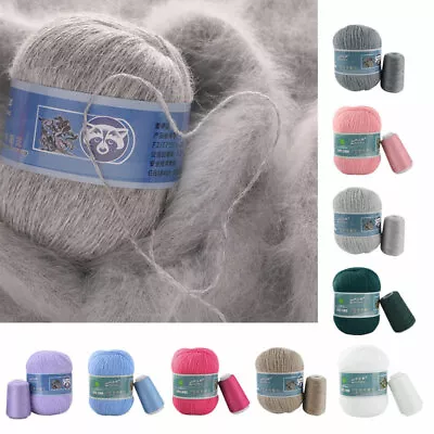 Soft Long Plush Mink Cashmere Yarn Anti-pilling Wool Crochet Knitting 50g+20g/ • $4.59