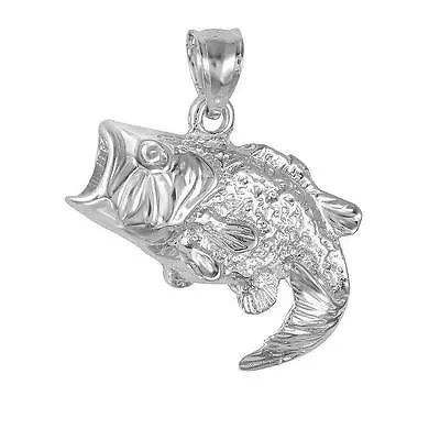 Sterling Silver BASS FISH Pendant / Charm Made In USA  • $18.99