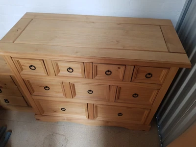 £129.99 • Buy Pine Merchants Chest 2 Dining Chairs Bed Side Drawer Close To New Condition