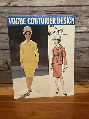 *RARE* Vintage VOGUE COUTURIER DESIGN No. 1480 By Rodriguez Of Madrid Suit • $48