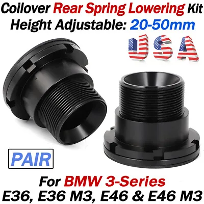 For BMW 3-Series E36 E46 M3 Coilover Adjustable Spring Perches Rear Lowering Kit • $79.99