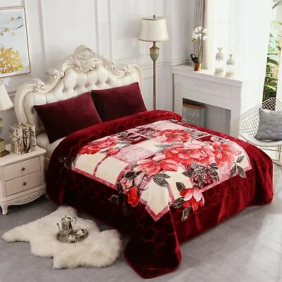 Korean Style Blanket Flower Embossed Thick Warm Winter Mink Blankets King • $69.99