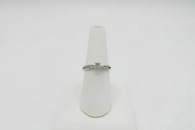  Zales .30CT Diamond  Halo Solitaire Wedding Engagement Bridal Ring 10KT WG • $199.99