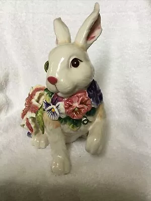 Garden Ceramic Lily Rabbit Sculpture • $8