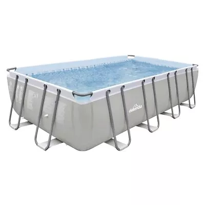 Dellonda 18ft Deluxe Steel Frame Swimming Pool Rectangular Filter Pump DL22 • £993.45