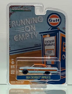 Greenlight 1:64 Running On Empty 1964 Chevrolet Impala SS Gulf  Oil 01 Car Blue • $24.95