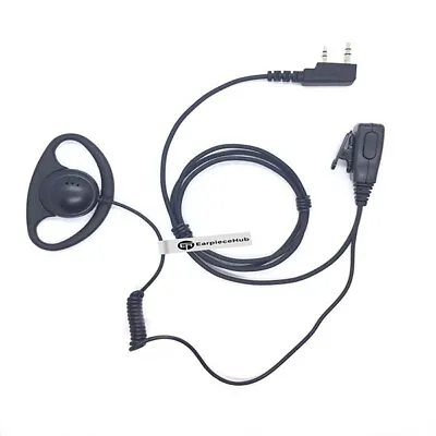  Mitex Radio 3.5mm D Shape Soft Ear Hook Earpiece HQ PTT Microphone • £23.99