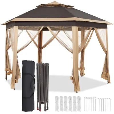 13' X 13' Double Roof Outdoor Patio Gazebo Pop Up Canopy Tent With Mesh Netting  • $148.99