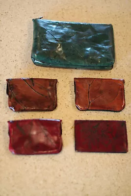 Vintage / Modern Lot 5  Change Coin Purses Leather Assorted Tooled Never Used • $19