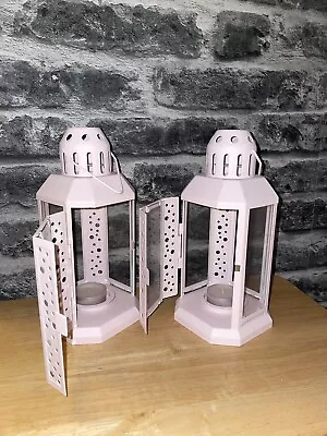 Pair Of Pink Ikea Tea Light Lanterns • £19.99