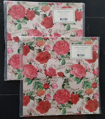 Vintage MARCEL SCHURMAN Printed In Switzerland Gift Wrap 2 Packages Roses Music • $16