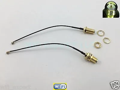 2X U.FL Mini PCI To RP-SMA Pigtail Antenna WiFi Cable 4 Inches (10cm) USA • $4.64