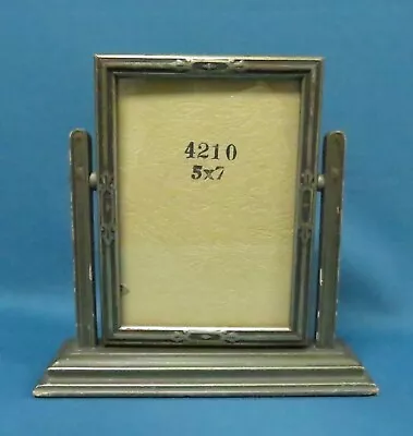 Vintage Antique 1920 Art Deco Wood Swivel Tilt Frame W/Glass For 5 X 7 Picture • $19.99