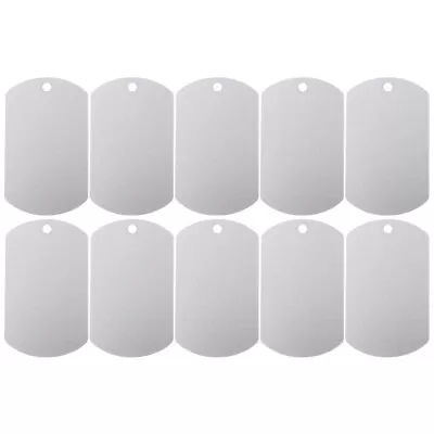 20PCS Aluminum Blank Dog Tags For Engraving With Hole Rectangle Discs Silver  • $10.06
