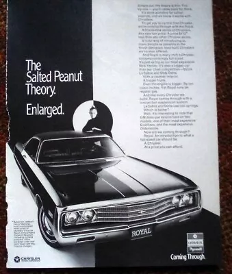 1971 Chrysler Royal Ad ~ Salted Peanut Theory ~ Print Ad • $6
