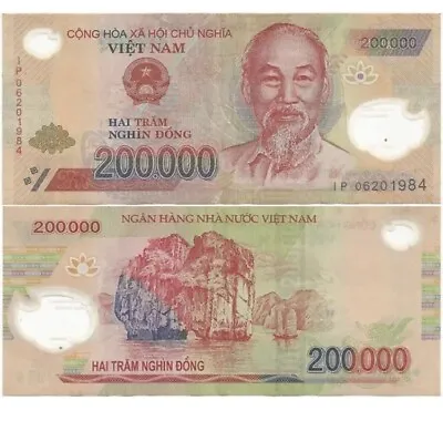 1 Million 1000000 5x 200000 VIETNAMESE DONG Vietnam Notes Authentic Guarantee • $65.22