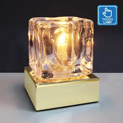 £15.99 • Buy Dimmable Touch Table Light Glass Ice Cube Bedside Study Office Dimmer Lamp M0110