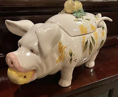 Vintage Majolica Pig Soup Tureen W/ Ladle Made In Italy • $145