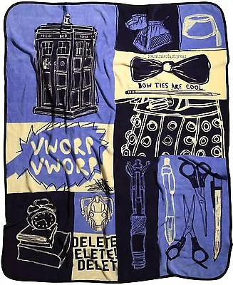$27.50 • Buy Licensed Doctor Who TARDIS 48  X 60   SKETCHES  Throw New!