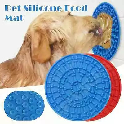 Silicone Dog Lick Pad Slow Treater Feeder Mat Pet Food Bowl Cat Lick Bath Wash • £4.79