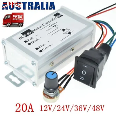 Reversible DC Motor Speed Controller Driver Controls 9V-60V 12V 24V 36V 48V 60V • $20.98