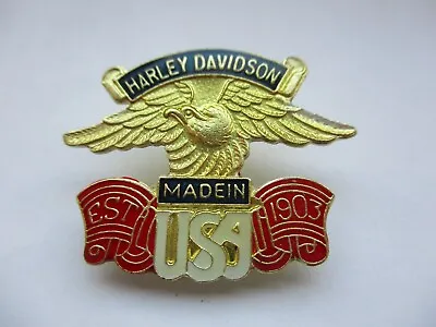 £3 • Buy HARLEY DAVIDSON MADE IN USA Est 1903 MOTORCYCLE BIKE CLUB HOG VINTAGE PIN BADGE