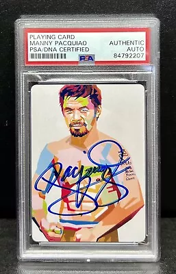 Rare! Manny Pacquiao Signed Authentic Auto Playing Card Joker Psa Dna Slabbed • $26