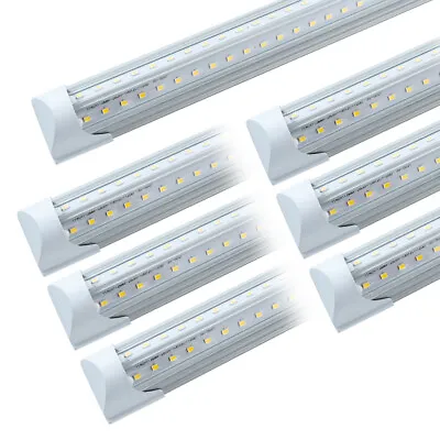 6 Pack 8FT LED Shop Light T8 Linkable Ceiling Tube Fixture 75W Daylight 6000K • $119.95