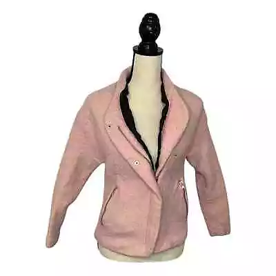 Zara Trafaluc Tweed Pink Asymmetrical Zip Moto Jacket Blazer Size Medium • $29.95
