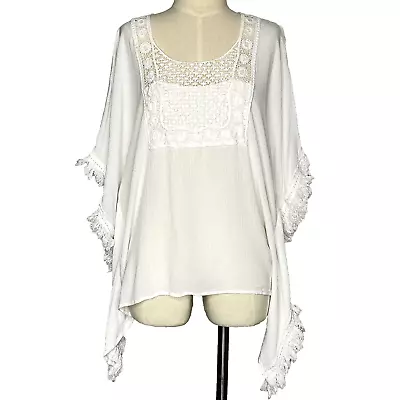 Women's Rockmans White Kaftan Style Top Size M • $12