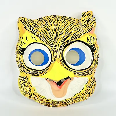 Vintage Neon Bright Colors Owl Bird Mask Halloween Costume Has Damage Small Size • $12.99