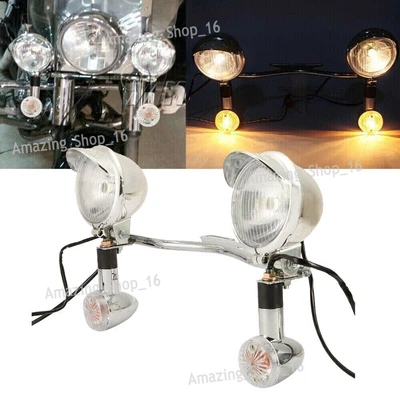 $67.23 • Buy Passing Turn Signals Spot Light Bar For Yamaha V-Star XVS 250 650 950 1100 1300