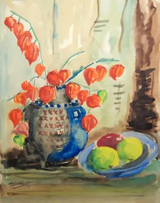 Australian Watercolour Painting Still Life Signed And Dated 1957     P102 • $63.64