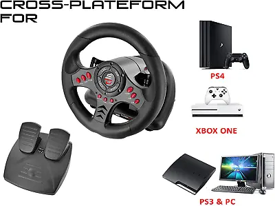 £115 • Buy Xbox One Steering Wheel Pedal Set PS4 PS3 Pc Gaming Racing Driving Simulator 