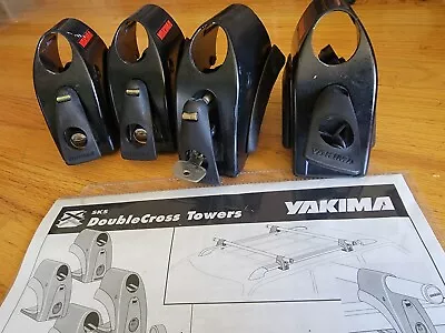 Yakima DoubleCross Towers For Round Crossbars Car Roof Rack W/SKS Locks And Key. • $64.50