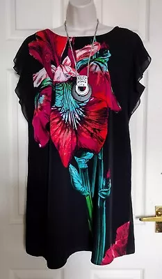 Billie & Blossom Relaxed Fit Tunic Top  Sz 14 - Boho Lagenlook Layering • £10