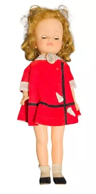 Vintage Horsman Doll 1964 Red Dress 16  Blonde Girl 316 Blue Eyes Collectible • $28.69