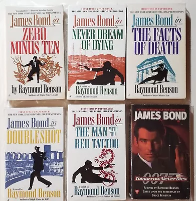 James Bond 007 6 Book PB Lot By Raymond Benson Like New FREE SHIPPING 007 SALE! • $19.99