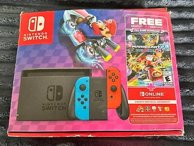 Nintendo Switch Mario Kart 8 Deluxe Bundle Full Game Download OPENED BOX • $220