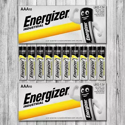 20x Energizer Industrial AAA Alkaline Batteries LONG LASTING AAA MN2400 1.5V LR3 • £7.99