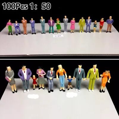 100Pcs Painted Figures 1:50 Scale People Model Trains Multicolor Passenger • $14.63