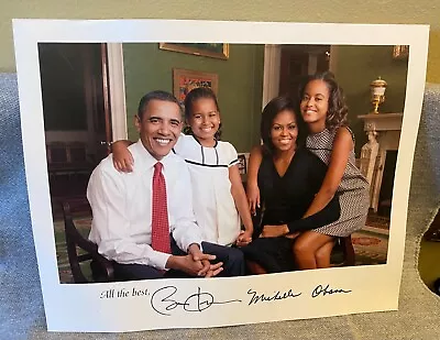 OBAMA Family RPT Signed AUTOGRAPHED Picture BARACK Photo MICHELLE ~ FREE SHIP • $19.99