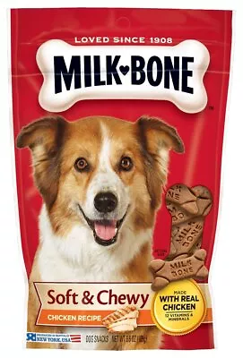 Milk-Bone Soft & Chewy Chicken Recipe Dog Treats 5.6 Ounce • $11.95
