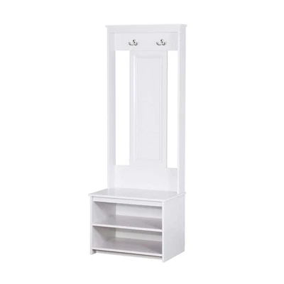 $215 • Buy Isnelda Modern Small Coat Rack Hall Tree Shoe Rack Cabinet - White