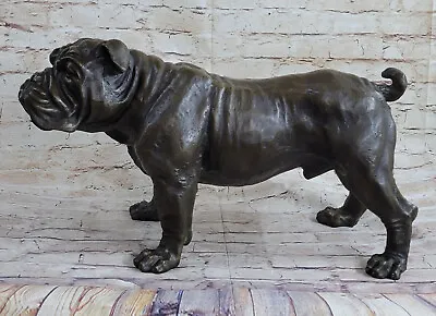 Vtg Old Life Size Bronze Sculpture Of A Standing French English Bulldog Sale • £763.26