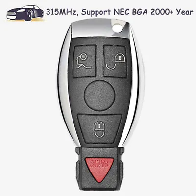 Smart Remote Key Fob 4 Button 315MHz For 2000 2001- 2016 Mercedes-Benz BAG / NEC • $18.92