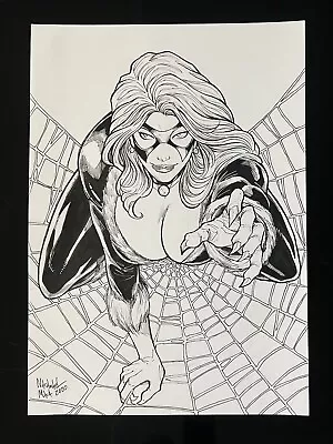 Black Cat (12 X17 ) Original Art Ed Benes Comic Pinup By Natanael Maia • $100