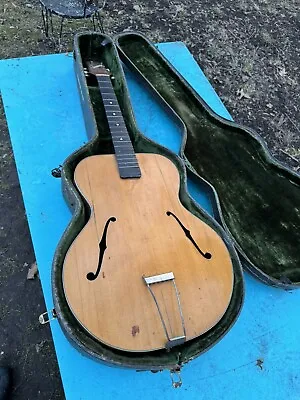 1930s Antique Gretsch Arch Top Guitar Lifton Case Vintage • $399