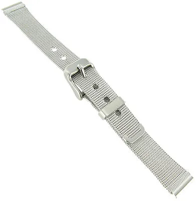 20mm Reinforced Mesh Stainless Steel Silver Tone Unisex Watch Band  • $11.50