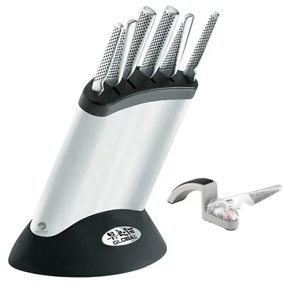 Global Knives Synergy 7pc Knife Block Set + Mino Sharpener • $487.50